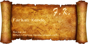 Farkas Kende névjegykártya